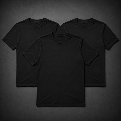 Signature Fitted Black Tee