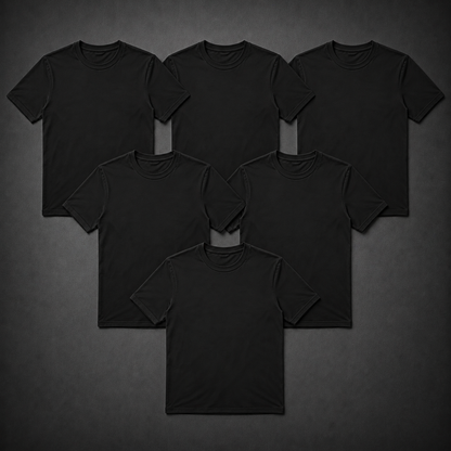 Signature Fitted Black Tee